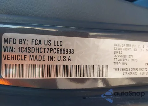 2023 Dodge Durango R/T Plus Rwd from USA, damaged, VIN 1C4SDHCT7PC686998